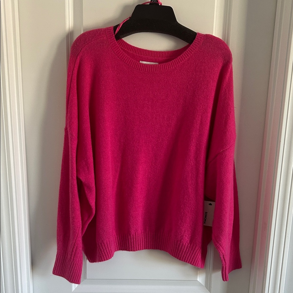 Women's Fuchsia Crew Neck Sweater